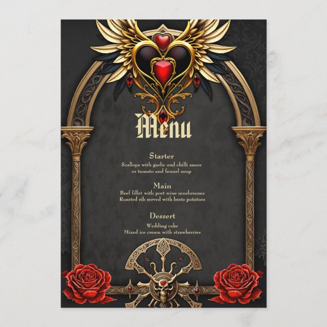 Menú Nudos celtas y un corazón de elegancia gótica (Anverso)