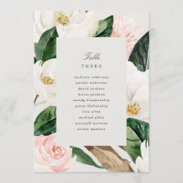 Menú Número de tabla de magnolia con asiento