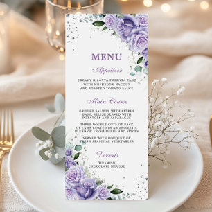 Menú Nupcial Floral Lila Lavanda Morado