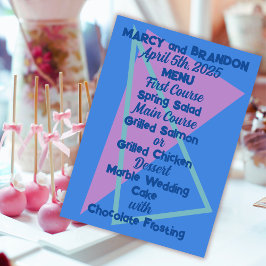 Menú Ochenta pasteles sobre el Boda de la Nueva Ola Azu