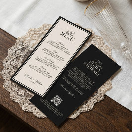 Menú Old Money Classic Luxury Black Cream Wedding