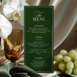 Menú Old Money Dark Green Wedding