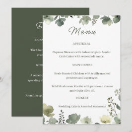 Menú Olive Floral Wedding