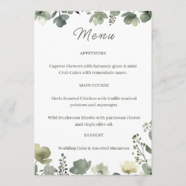 Menú Olive Floral Wedding