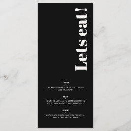 Menú OLIVIA Moderno marfil Negro Boda Celeste Invitado