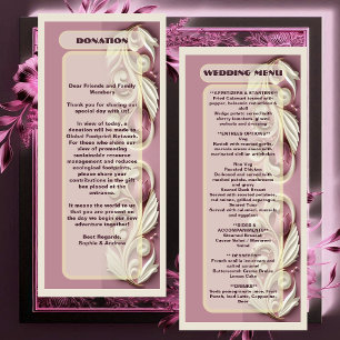 Menú Opulento Boda barroco Tulip Ivory Swirl Mulberry
