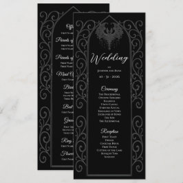 Menú Ornate border Gothic Wedding Program