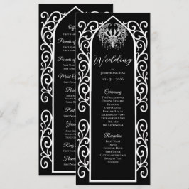 Menú Ornate border Gothic Wedding Program