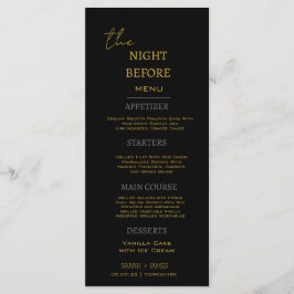 Menú Oro negro mínimo la noche antes del Boda