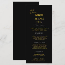 Menú Oro negro mínimo la noche antes del Boda