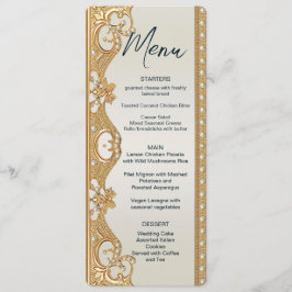 Menú Oro Ornate White Pearls