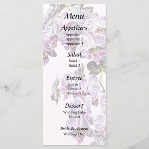 Menú Orquídeas de falaenopsis rosa y blanca