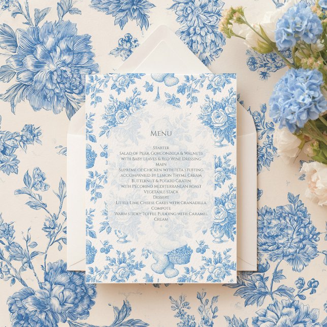 Menú Oso floral toile francés (Subido por el creador)