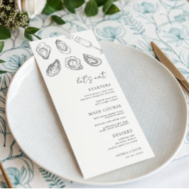 Menú Ostras de champán desempacadas Comamos Boda blanco