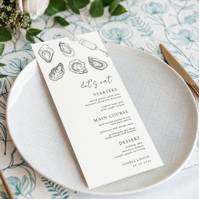 Menú Ostras de champán desempacadas Comamos Boda blanco (Subido por el creador)