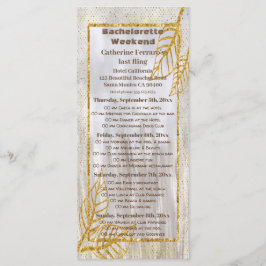 Menú Otoño Castaño de Oro Sale de Bachelorette Weekend