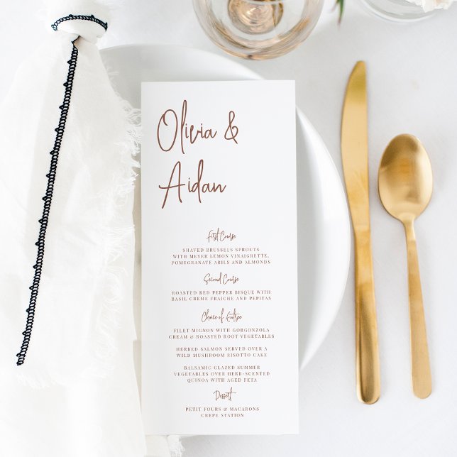 Menú Oxido | Boda de escritura manuscrita moderna (Subido por el creador)