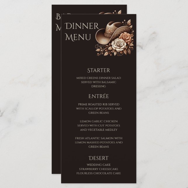 Menú País Gorra de Vaquera Occidental con Flores (Anverso / Reverso)