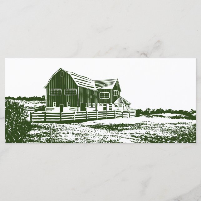 Menú Paisaje campestre estilo madera casa de campo (Anverso)