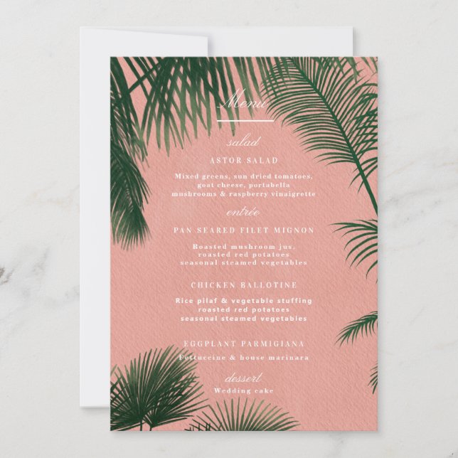 Menú Palm Springs (Anverso)