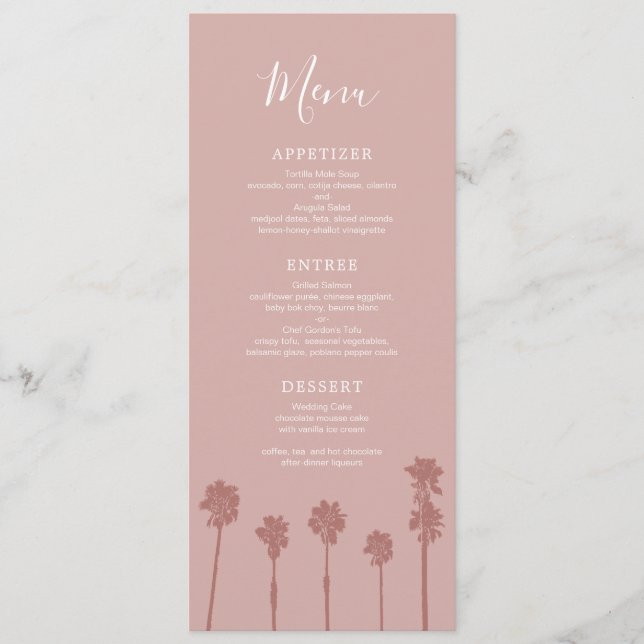 Menú Palm Tree Romance Boda Suite (Anverso)