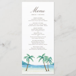 Menú Palmeras acuáticas Boda de playa tropical