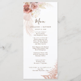 Menú Pampas Grass Terracotta Boda Floral Moderno