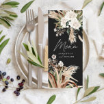 Menú Pampas rústicas modernas eucalipto botánico elegan<br><div class="desc">Moderna casa de campo rústica de pampas botánicas botánicas naturales pampas y eucalipto boda botánico de pago de papel de menú. Hermosas acuarelas botánicas estampadas a mano y texto de escritura. Moderno en la moda natural,  verde salvia,  óxido,  terracota,  marrón y negro diseño.</div>