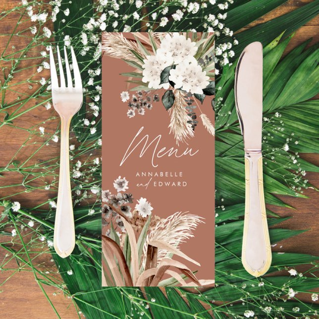 Menú Pampas rústicas modernas eucalipto botánico elegan (Subido por el creador)