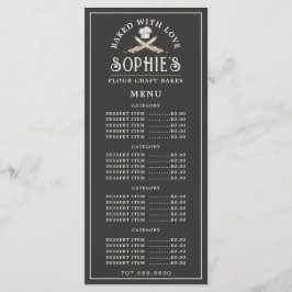 Menú Panadería con el logo único de Baker Pastry Chef n