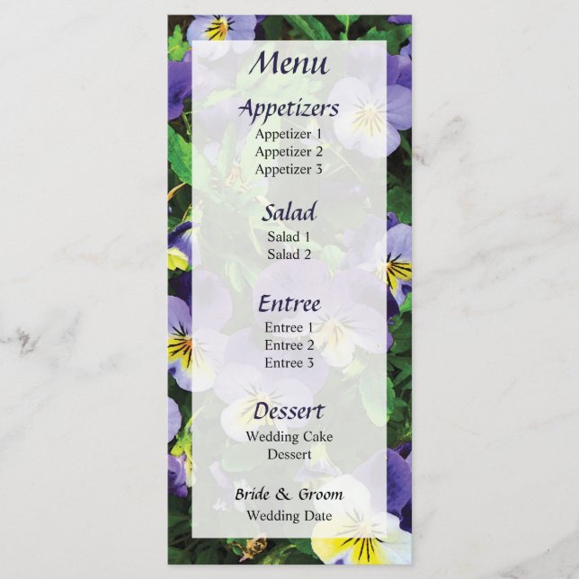 Menú Pansies... (Anverso)