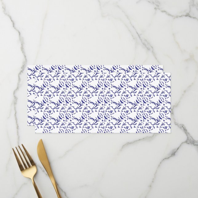 Menú Papel de envoltura azul y blanco con un gráfico (Anverso/Reverso In Situ)