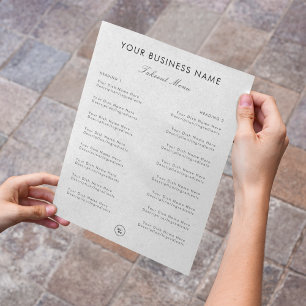 Menú para llevar y logotipo de restaurante elegant
