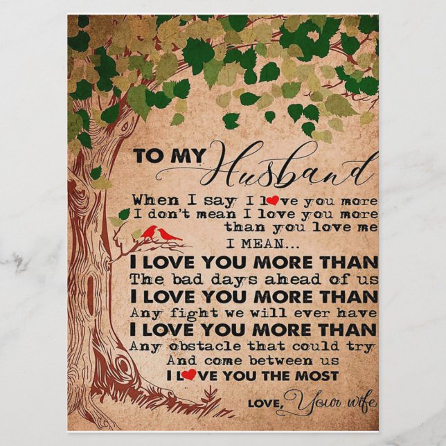 Menú Para tu increíble esposo, regalo de cumpleaños par (Anverso)