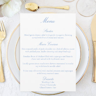 Menú Pareja de amor de Unicornios blancos