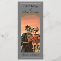 Pareja De Esqueleto Vintage Con Gris Floral Otoño