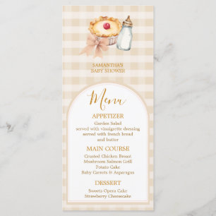 Menú Pastel A Little Cutie Pie Gingham Fall Baby Shower