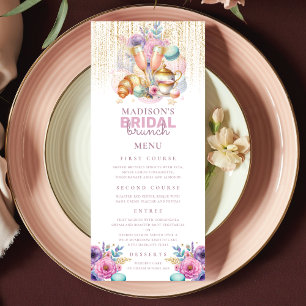 Menú Pastel Brunch Bridal Rosa y Oro