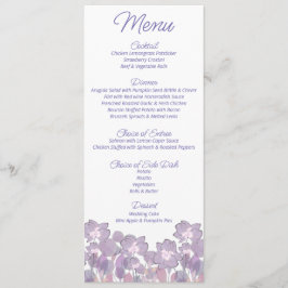 Menú Pastel mauve morado rubor Boda floral