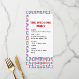 Menú Patrón de boda moderno y vibrante con flores