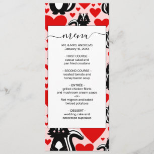 Menú Patrón de Ilustracion del corazón del zorrillo ros