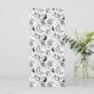 Menú Patrón de paisley en negro y blanco – Arte textil
