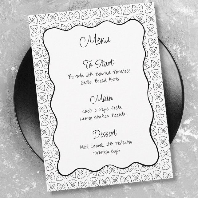 Menú Patrón de pasta que es más ducha de novia italiana (Subido por el creador)