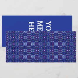 Menú Patrón geométrico tradicional de píxeles en azul p