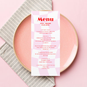 Menú Patrón rojo rosa RETRO tipografía audaz