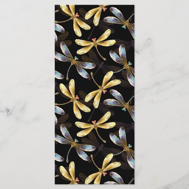 Menú Patrón sin foco con Dragonflies dorados (Anverso)