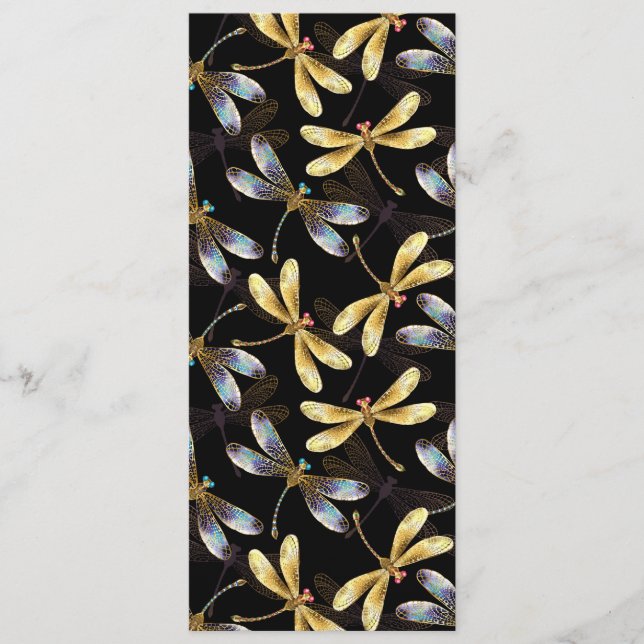 Menú Patrón sin foco con Dragonflies dorados (Anverso)