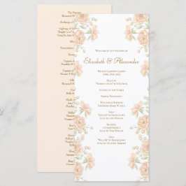 Menú Peach Rose Wedding Programs