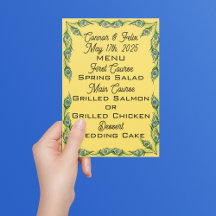 Peacock Feathers Boda Amarillo