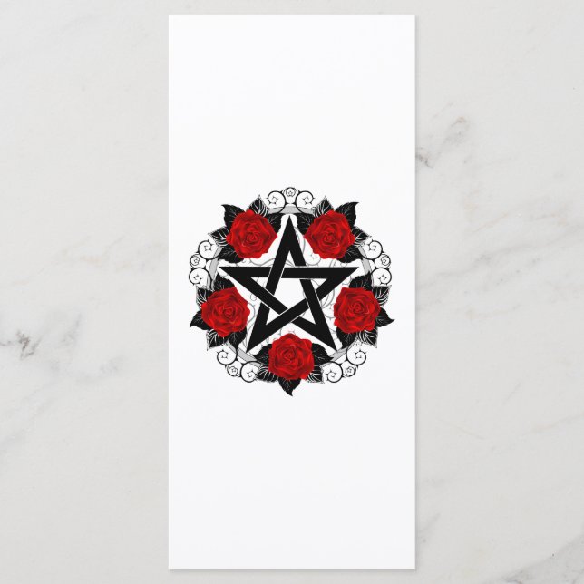 Menú Pentagram con rosas rojas (Anverso)